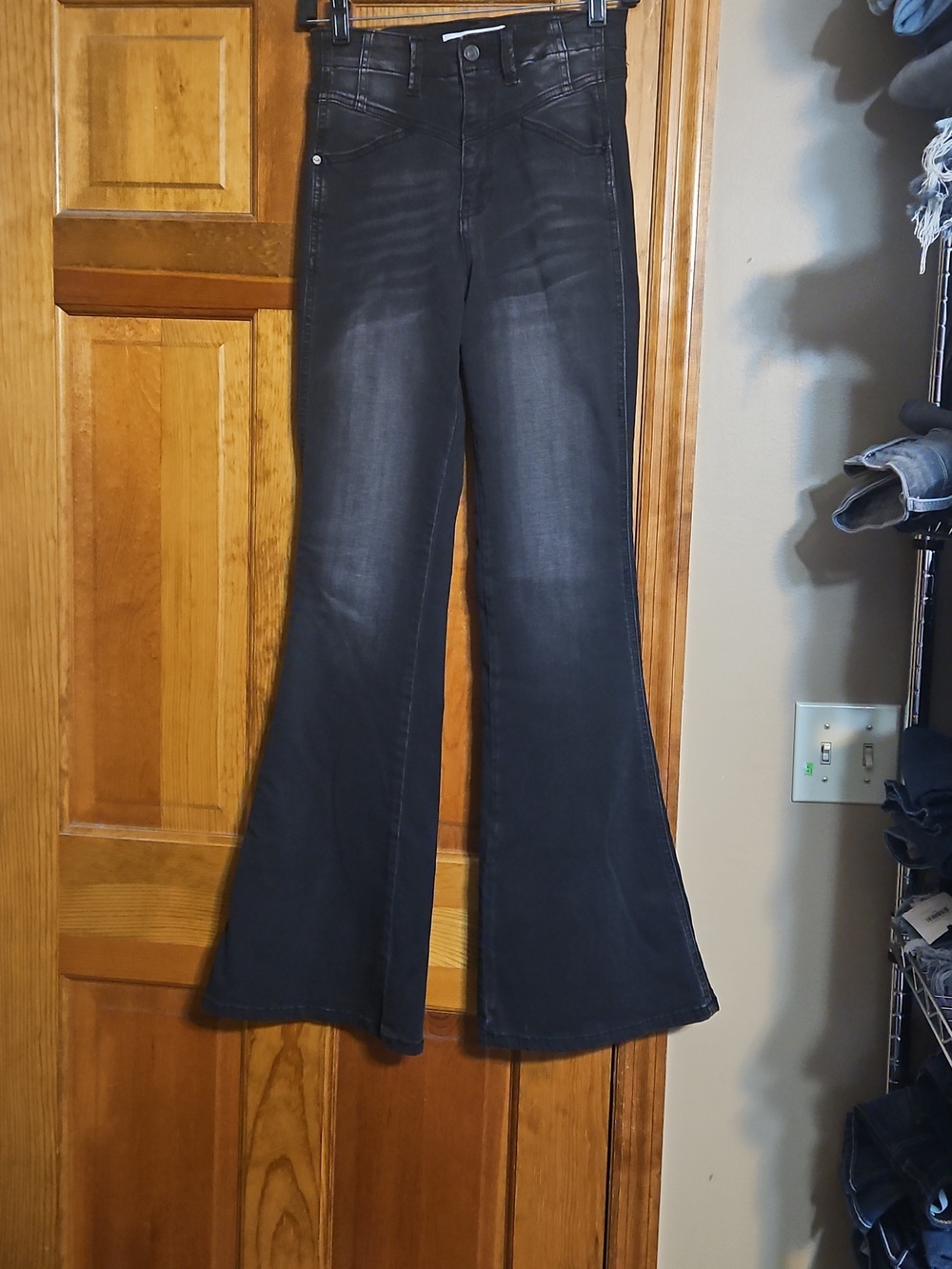 Kancan High-Rise Black Flared Denim Jeans - Picture 3 of 11